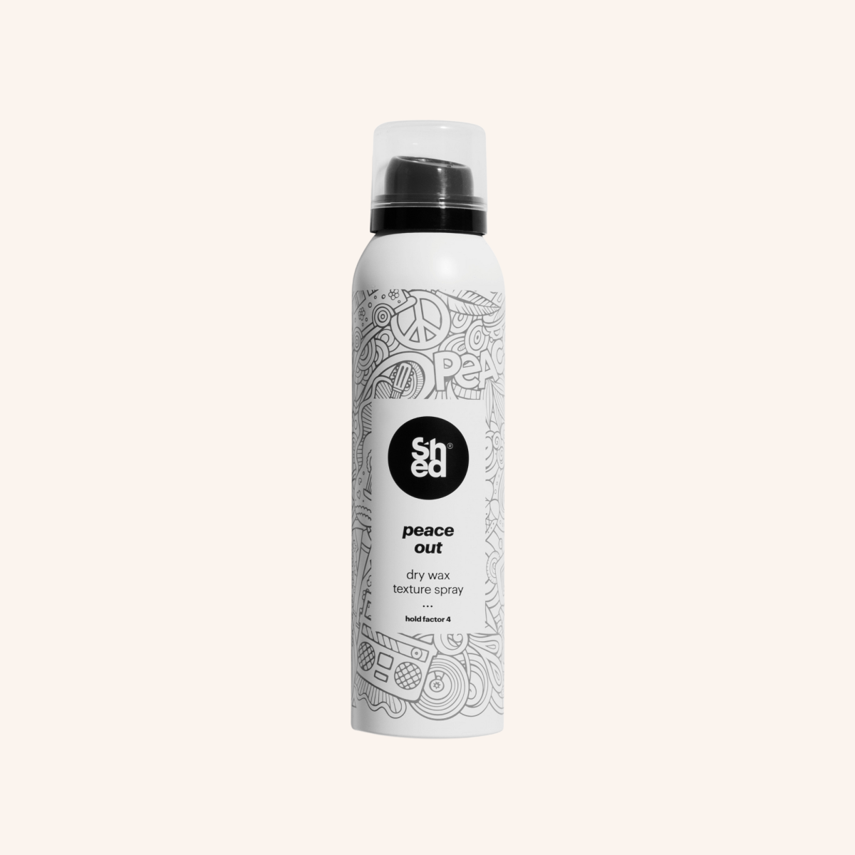 PEACE OUT Dry Wax Text. Spray